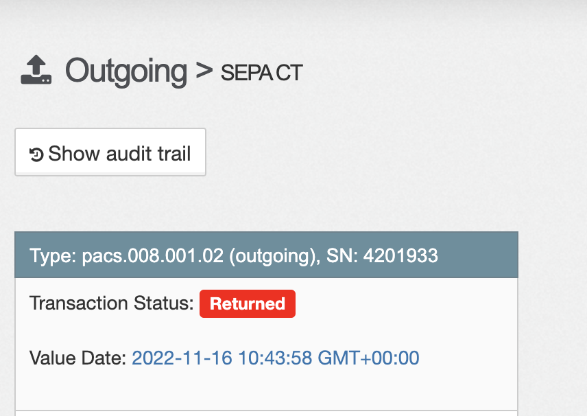 Option to show audit trail in payment message